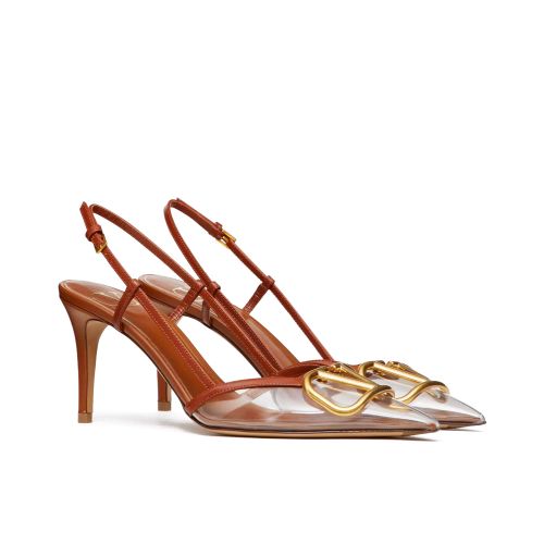 Valentino Women's Vlogo Signature Slingback Pump In Transparent Polymer Material 80MM 