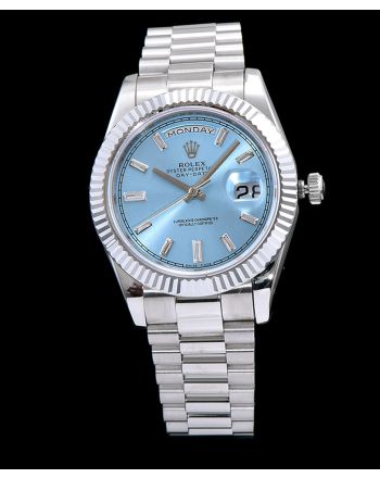 Rolex Rose Gold Automatic Watch Blue