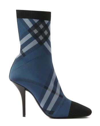 Burberry Women's Knitted Check Sock Boots