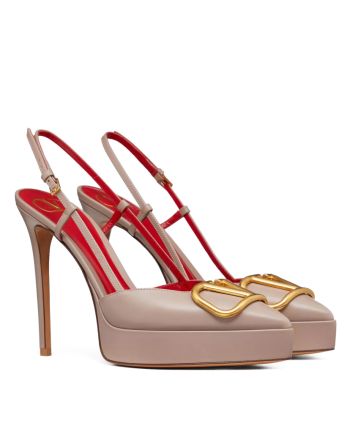 Valentino Women's Vlogo Signature Calfskin Slingback Platform Pump 120MM