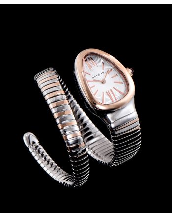 Bvlgari 18ct pink-gold and stainless steel watch White